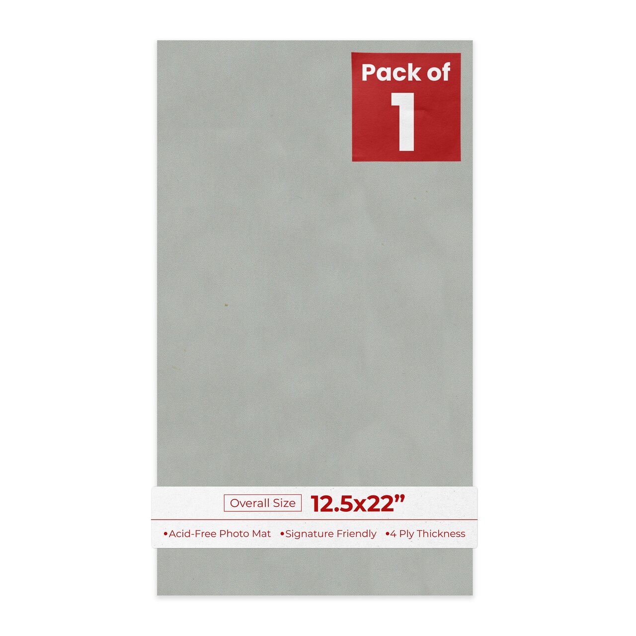 Light Grey Suede 12.5x22 Uncut Mat Board - Blank Sheets, No Opening
